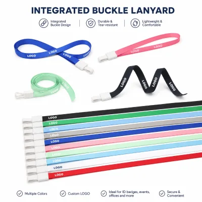 Wholesale Custom Logo Integrated Clip Lanyard With Neck Strap for Id Card Badge Key and Phone Holder Promotional Gift Bulk
