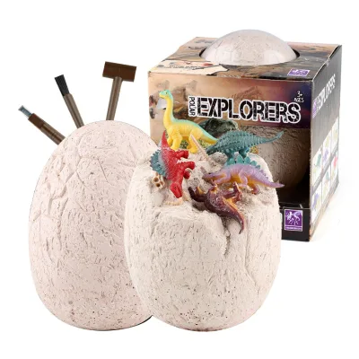 Kids Discover Dinosaur Archaeological Dig Kit Explore Fossil Excavation Jumbo Dino Skeleton Egg Toy Set