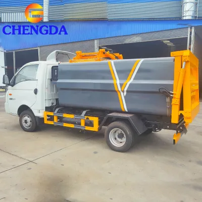 Brand New Mini 4X2 Hook Lift Garbage Truck Hook Loader Waste Container Lorry for Sanitation Waste Collection