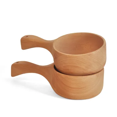Wooden Water Scoop Wooden Bowl Sudu Air Kayu for Camping Wooden Kitchenware Wooden Tableware