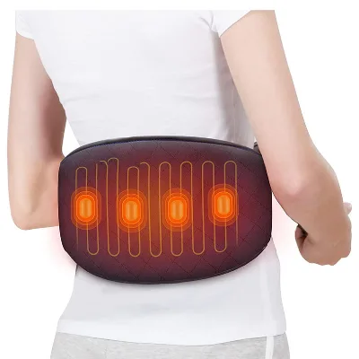 Wholesale Home Portable Adjustable Fast Heated Waist Heating Pad Timing Control Synthetic Fiber Gel Material Black Color for