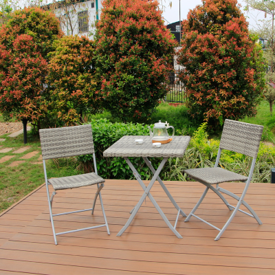 Garden Wicker Chair Portable Outdoor Furniture Balcony  Patio Folding Dining Table and Chairs