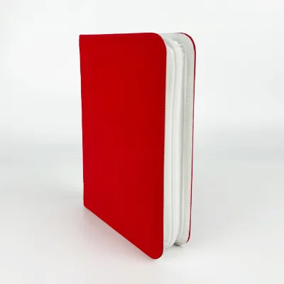 Custom logo 4 Pocket Collection Holder Card Binder with White Sleeve Pages and Zipper