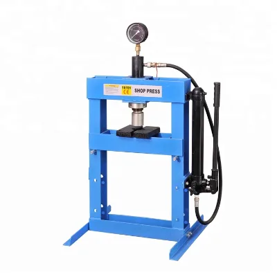 Heavy Duty 10 Ton Steel Hydraulic Shop Press Precision Pressure Gauge Metal Bending Straightening Bearing Installation