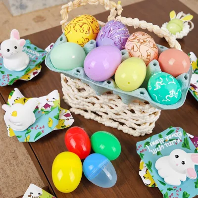 Wholesale Cheap Plastic High Quality Egg Shaped Capsule Multiple Sizes 42*60mm Empty Easter Egg Capsule Toys for Vending Machine