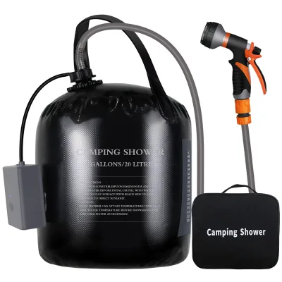 NB-FAVOUR 20L Portable Solar Shower Heating Bag Multifunctional Outdoor Set for Camping Hiking Traveling Made of Plastic
