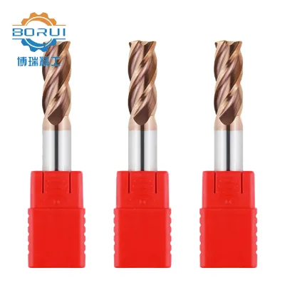 Long Service Life Solid Carbide 4 Flute End Mill Straight Shank CNC Milling Tool for Iron Milling