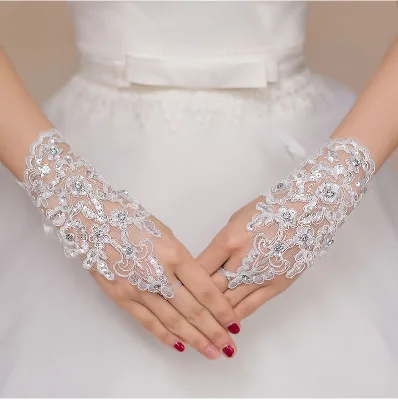 New Arrival Free Shipping Accessories Bridal Wedding Gloves Hot Sale Short Fingerless Lace Bag Party