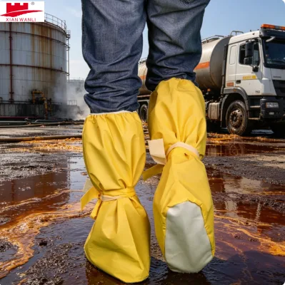 XIAN WAN LI Disposable 3B Chemical CE Certified Non-Sterile Class I Anti-Static Breathable Non-Woven PE Shoe/Boot Covers