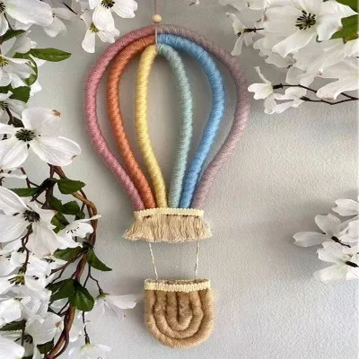 Eco-friendly INS Macrame Decorations Toys rainbow Hot air Balloon Kids Room Decor