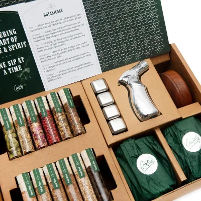 Whiskey Smoker Kit: Cocktail Smoker Set with Wood Chips & Botanicals | Bourbon Gift for Him