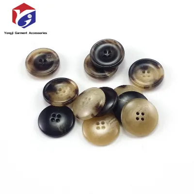 Yongji Factory Sales Urea Plastic Buttons for Coat Buttons 4holes Accessories  Round Urea Resin Suiting Buttons