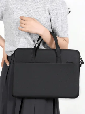 Fashion Slim Laptop Sleeve 13/14 Inch Lightweight Durable Polyester Zipper Portable Handbag Shoulder Bag Multi-Function Notebook