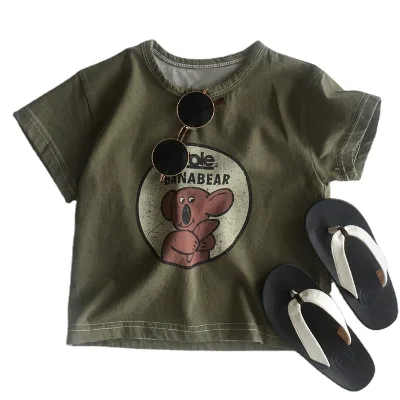 Baby T-shirts Summer Bambo t Shirt Kids Baby's Short Sleeve Top Boy Organic Bamboo Cotton Casual Cartoon Printed T-shirt