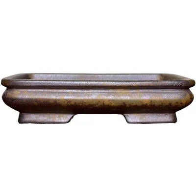 Rectangle Classic Clay Bonsai Pot Coarse Decorative Hand Carved Eco-Friendly Unglazed Floor Home Garden Indoor Outdoor Use