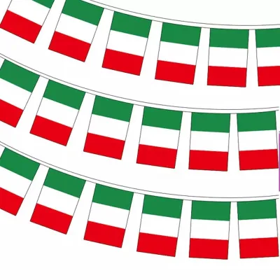 Italy Fast Shipping Cheap National Bunting Flag 100% Polyester High Quality String Flags