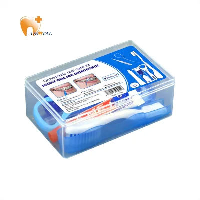 Orthodontic Oral Care Kit ISO Certified 7 Pieces Portable Travel Set for Braces Cleaning and Teeth Alignment