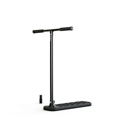 Black Trampoline Trick Scooter with T-Bar Handle and Textured Deck for Kids and Teens Indoor Use