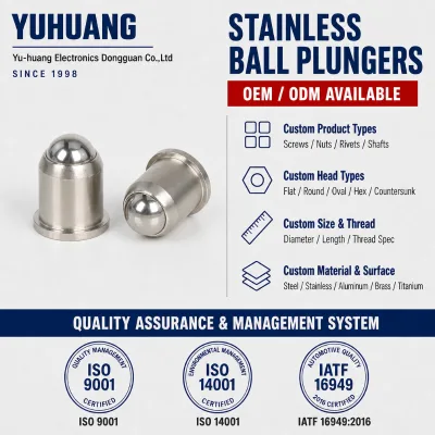 In Stock Wholesale 304 316 Positioning Bumping Spring Bead Spring Ball Plunger Elasticity Stainless Steel Ball-head Plunger