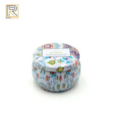 Custom Logo Seamless Metal Tinplate Jars for Tea Candy Scented Candles Home Office Decor with Colorful Lids