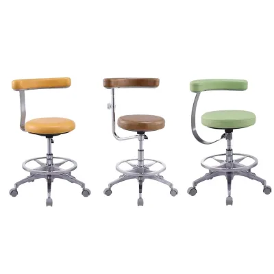 Dental Stool Medical Adjustable Stool Chairs with Backrest Dentist Ergonomic Chair with 360 Rotating Lift Chair Swivel Design