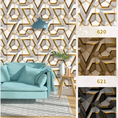 2024 New Arrival Household 3d Pvc Wallpaper Interior Coating Wall Paper Geometric Pattern Modern Design Home Decor Rolls