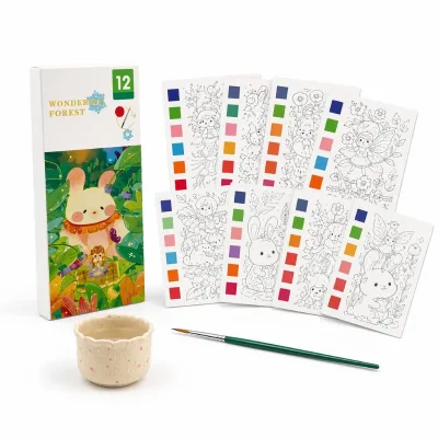 Wholesale Materials Safe Water Colour Painting Children Educational Painting Activity Book Animal Series Paint Book for Kids