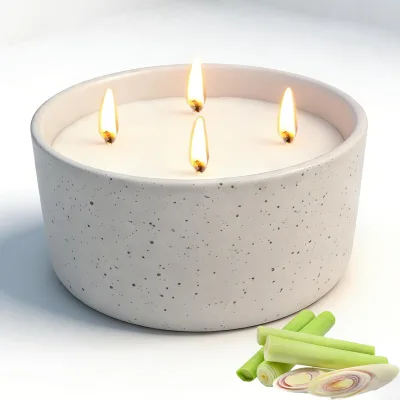 LED 4-Wick Cement Electronic Large Candles Creative Candle Jar