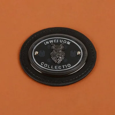 Leather Label for Marking Clothing Brand Logo Gold Stamping Embossing and Color-changing PU Leather Label