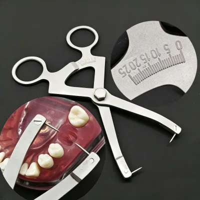 Volume 0-25mm Dental Measuring Ruler Implant Ridge Measurement Caliper Alveolar Pincer-Type Spinal Dental Bone Calliper