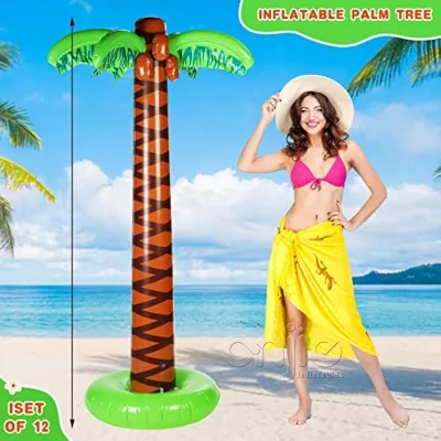 Giant Inflatable Palm & Coconut Tree Multi-Color Weather Resistant Waterproof Electric Air Pump for Outdoor Decorations