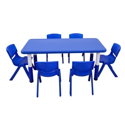 Colorful Plastic Modern Durable Height Adjustable Table and Chair School Furniture
