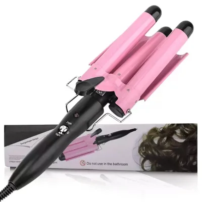 Top Sell Home Use Three Barrel Ceramic Ionic Curler Automatic Curling Iron with Triple Barrel Hair Waver Hair Curler