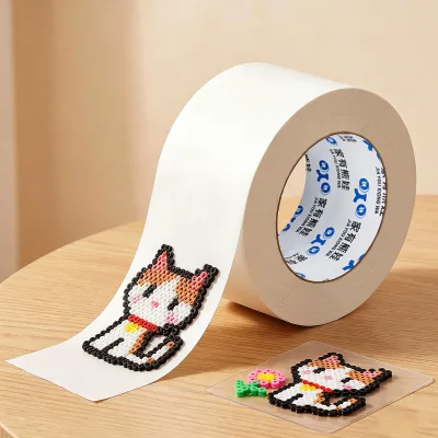 Perler Beads Tape Method Paper Tape White Masking Tape for Fuse Beads Strong Adhesion Heat Resistant Eco-Friendly Easy-Tear