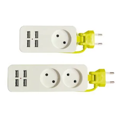 Travel portable round plug with multiple 4USB charging plug socket terminal block 2