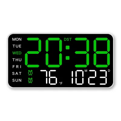 Borderless Modern Luminous Digital Multi-functional Wall-mounted Clock, Simple Digital Clock, Living Room Wall Clock