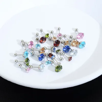 New Burst Four-pronged Zircon Earrings