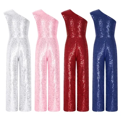 6-16 Kids Girls New Design Bodycon Jumpsuits Bodysuit Rompers Sleeveless Pants One-Piece Jumpsuit for Cocktails Evenings