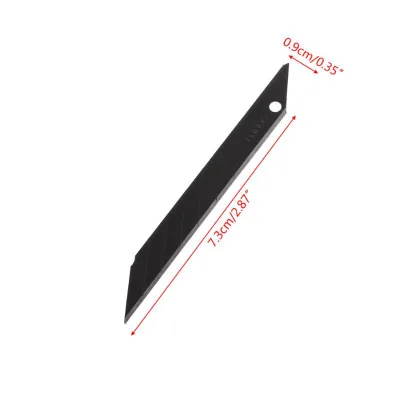 Art Knife 9mm 30-degree Small Engraving 10pcs Black Utility Knife Replacement Blade