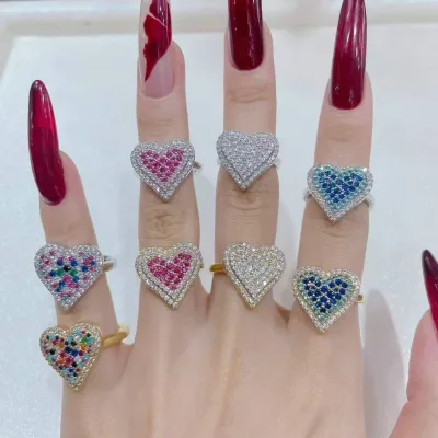 Luxury Brass Zirconia Ring with Sparkling Stones