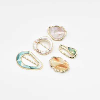 New Chinese Style Trendy Designer Zinc Alloy Metal Hardware, Rustproof Gold Round Slider Clip Buckles Swimwear Accessories