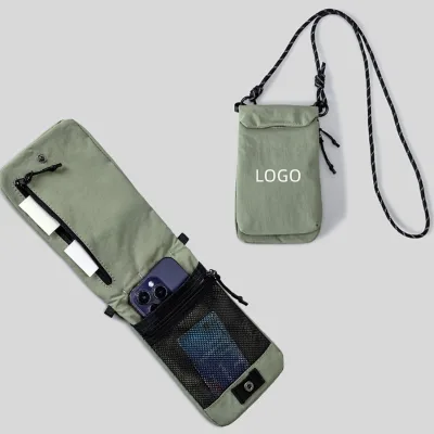 Wholesale OEM Custom RFID Blocking Travel Passport Holder Crossbody Bag Small Organizer Case with Zipper for Outdoor Activities