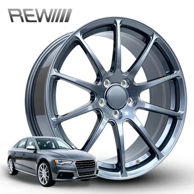 Gunmetal Polished Wheels 18-22 Inch 5x114.3, Large Inward Hollow Spoke Concave Rims, Dynamically Balanced Stable Highway Rim