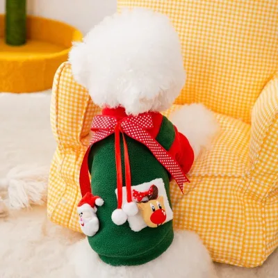 Dog Christmas Clothes 2023 Cute Cat Dog Luxury Pet Clothes Puppy Thick Pet Snow Vest Polar Fleece Dog Christmas Luxury Clothes