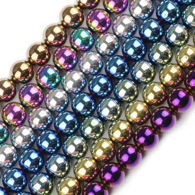 Wholesale Round Hematite Beads 4mm-12mm Glossy Hematite Beads Strand for Fashion Jewelry Making