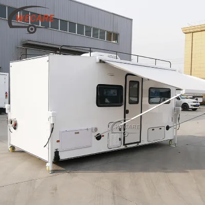 WECARE ISO 9001 Pop up Truck Camper Luxury Slide in Pickup Camper with Kitchen Shower Solar System for Outdoor Camping