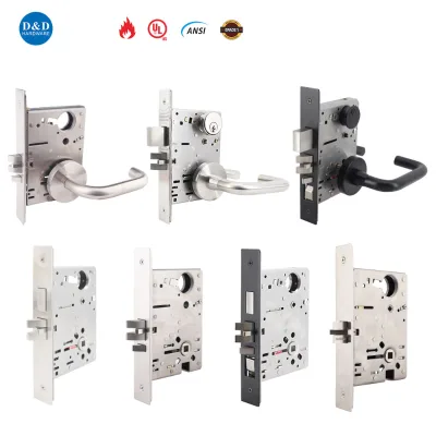 UL Fire Rated 3 Hours Mortise Door Lock American Standard Stainless Steel Lock Body Lockset for Commercial Entry Door