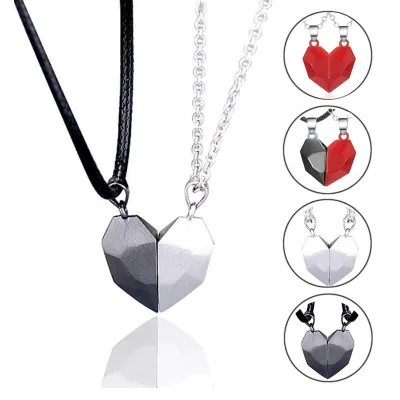 Friendship Necklace Romantic Magnetic Love Heart Pendant Necklace  Fashion Magnet Couple  Necklace