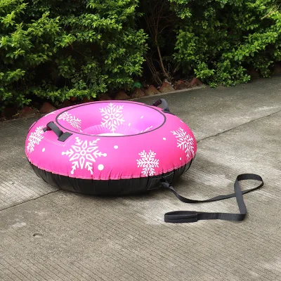 Thickened Cold-resistant PVC Inflatable Snow Tube with Cloth Cover Clip Net Bottom Outdoor Snow Drag Ring Play Snow Ski Tool