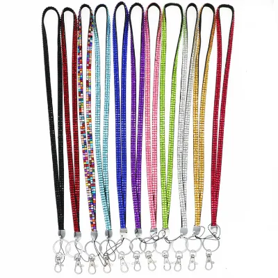 Handwork Diamond Neck Lanyard Rhinestone Card Holder Bling Lanyards for Gift